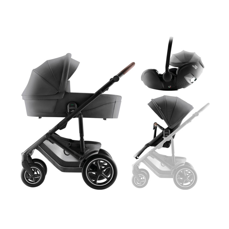 Sada kočíka Smile 5Z + hlboká vanička + autosedačka Baby-Safe PRO Style, Mineral Grey