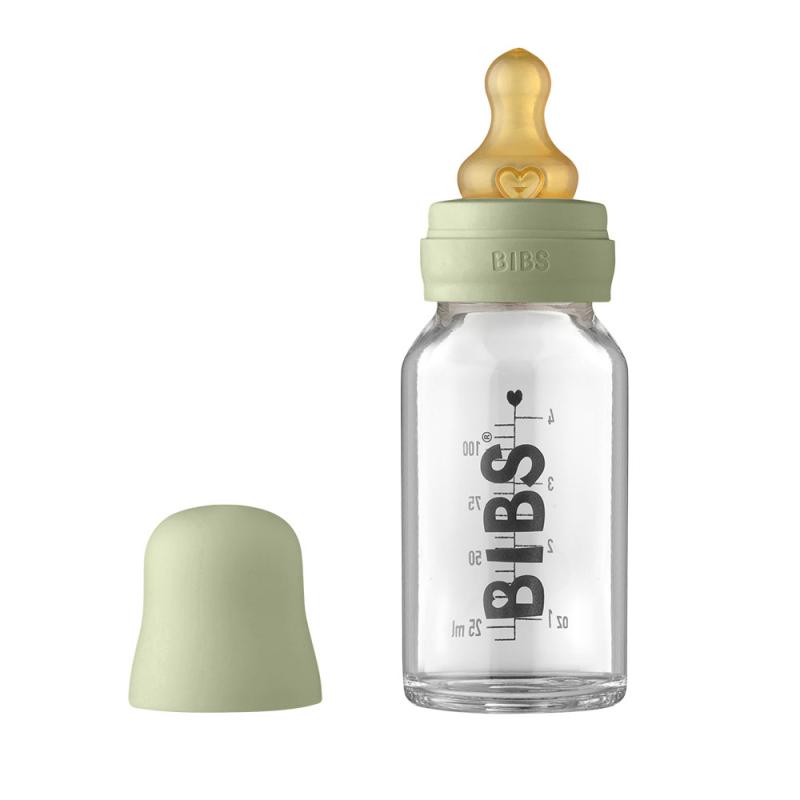 BIBS Baby Bottle sklenená fľaša 110ml, Sage