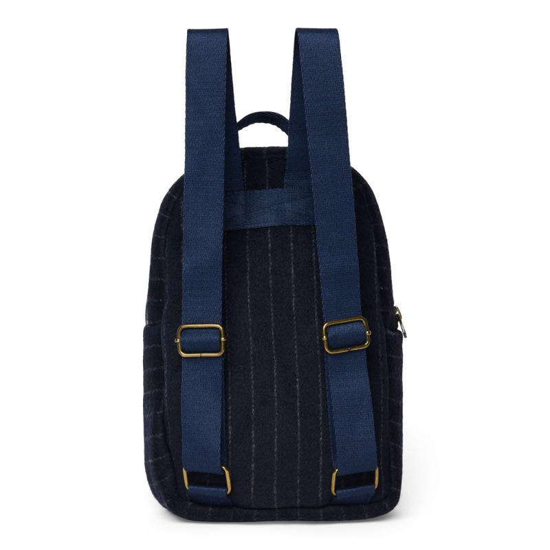 STUDIO NOOS - Flannel Chalkstripe Mini BACKPACK - batôžtek | Dark Blue 3