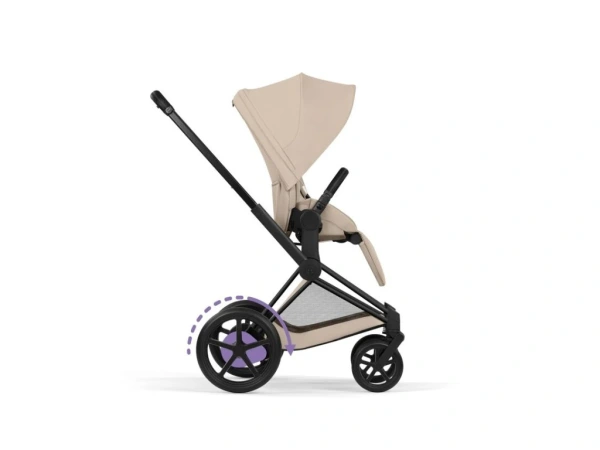Cybex e-Priam Comfort 2026 rám Matt Black - Cozy Beige 7