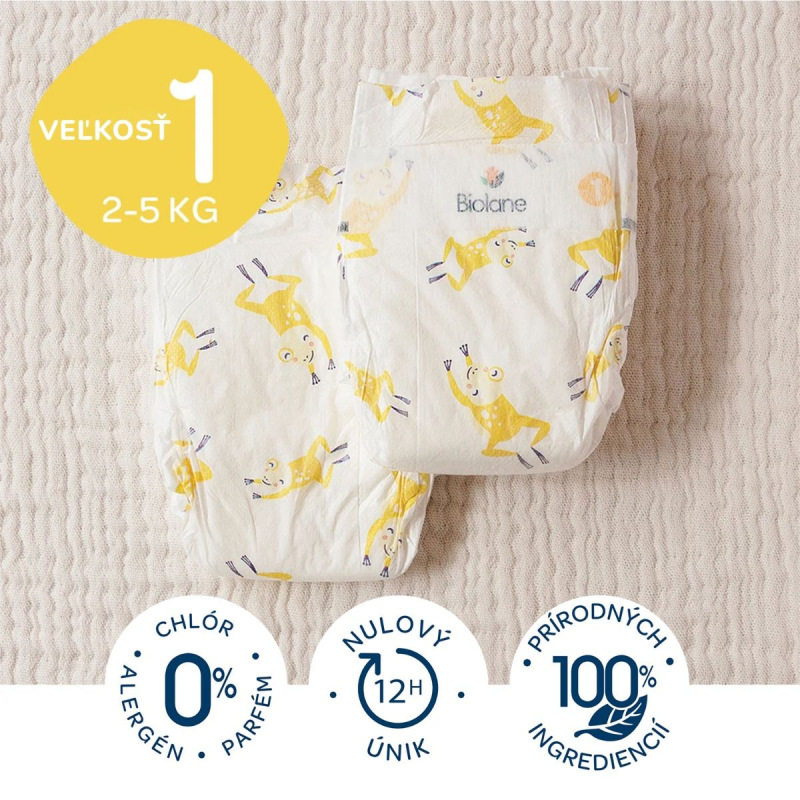 BIOLANE Ekologické plienky veľkosť 1 (2-5 kg), 28 ks 1