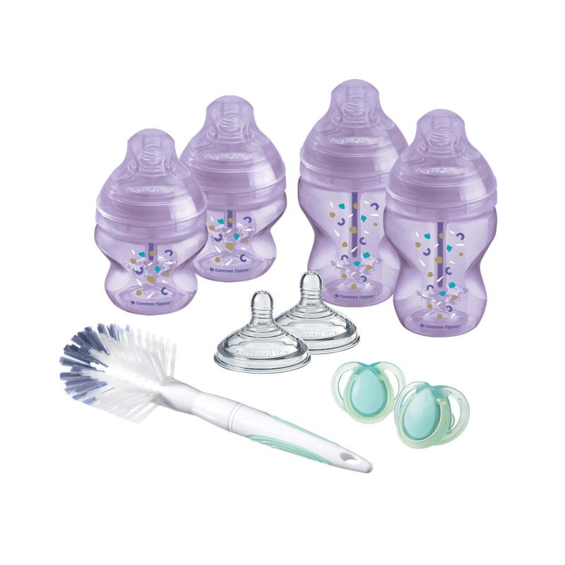 Set dojčenských fliaš advanced ANTI-COLIC, zmiešané veľkosti 9ks, Fialová