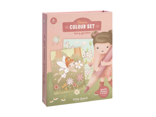 Omaľovánky s pastelkami a samolepkami Rosa Fairy Garden