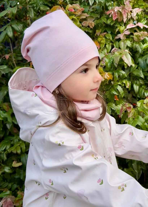 Prechodná detská čiapka Bavlnená jednovrstvová BABY PINK. 1