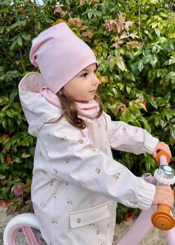Prechodná detská čiapka Bavlnená jednovrstvová BABY PINK.