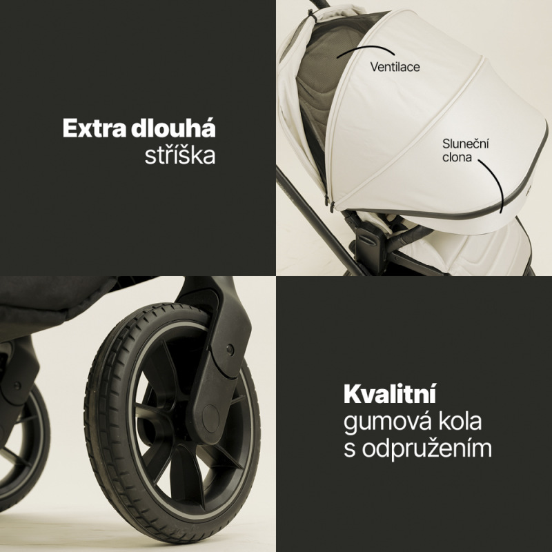 Set športový kočík Move Cross 5 + hlboká korba XL 5 + adaptéry, Boss Grey 3