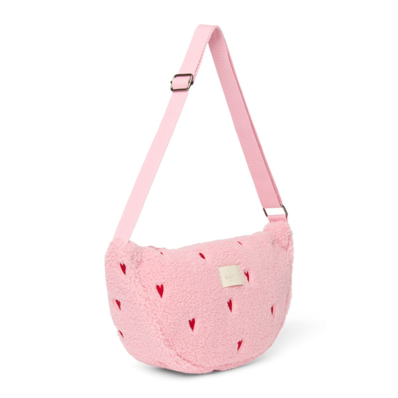 STUDIO NOOS - Teddy Hearts Adult FANNY kabelka | Light Pink Hearts 2