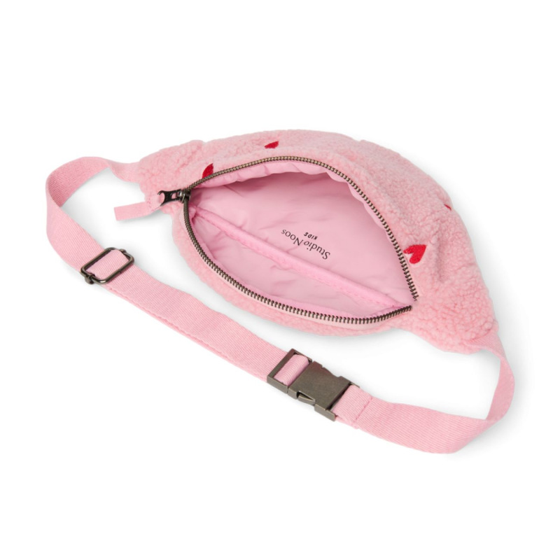 STUDIO NOOS - Teddy Hearts Mini FANNY pack - ľadvinka | Light Pink Hearts 1