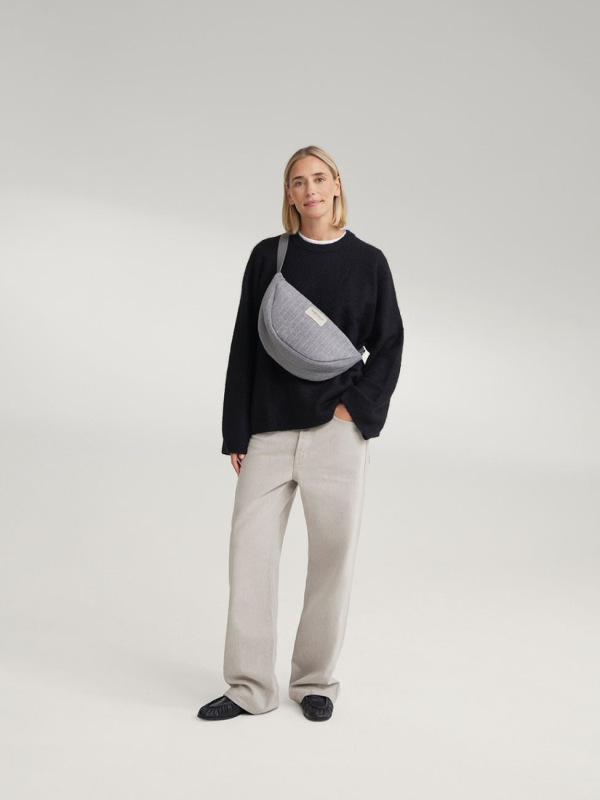 STUDIO NOOS - Flannel Chalkstripe Adult FANNY kabelka | Light Grey 7