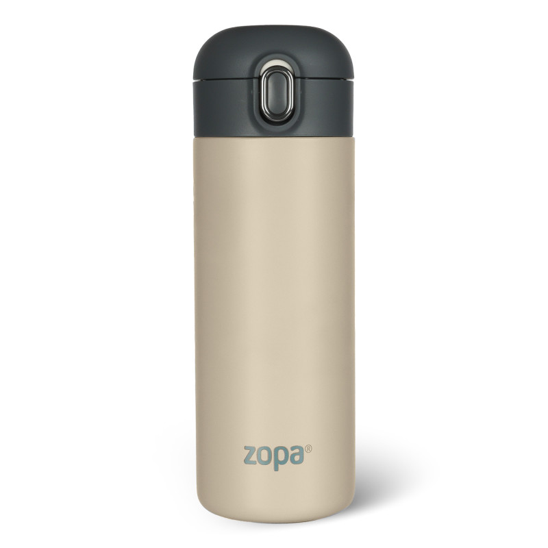 Termoska na tekutiny se silikonovým držákem 400 ml, Cookie beige