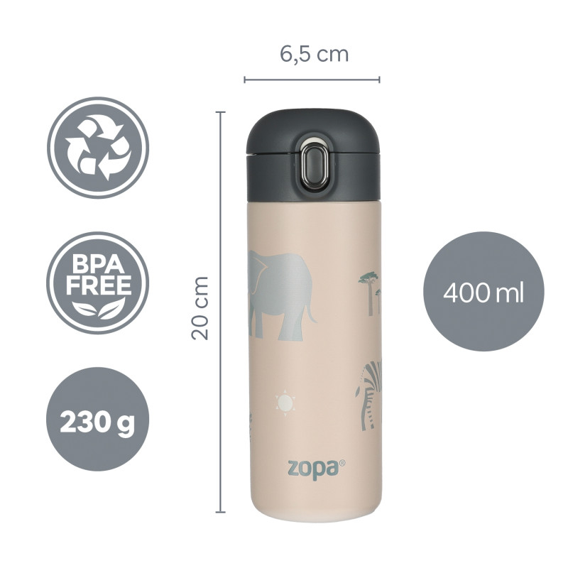 Termoska na tekutiny s brčkem 400 ml, Cookie beige 4