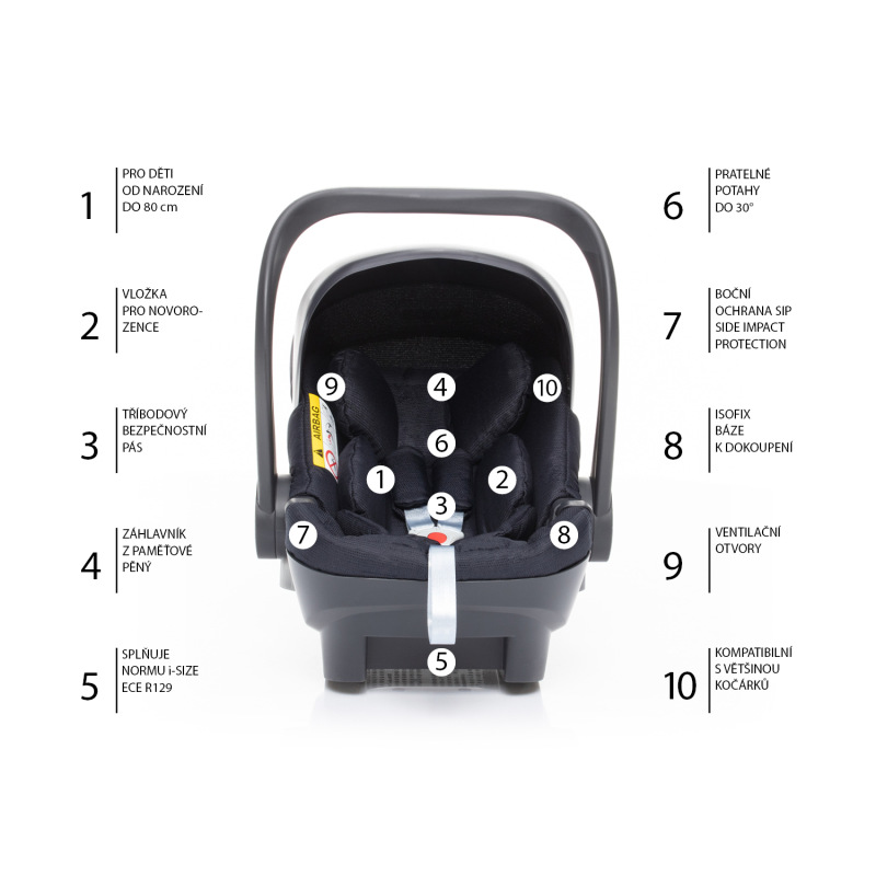 Set kočík Quest+ korba+ adaptéry+ autosedačka+ báza, Vulcan Black/Black 11