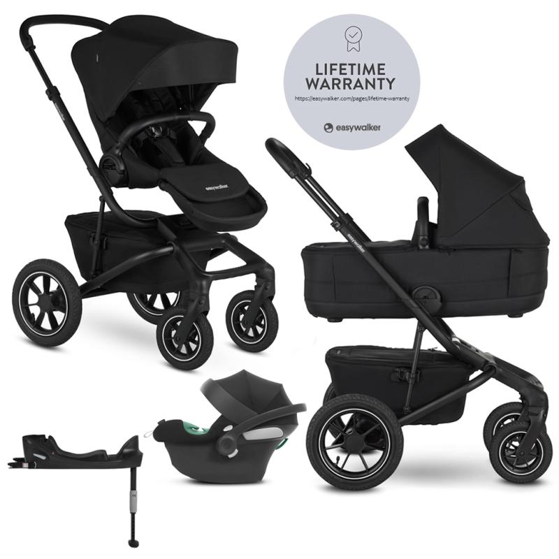 EASYWALKER Kočík kombinovaný Jimmey 2v1 Pepper Black LITE AIR + CYBEX Aton B2 i-Size + základňa