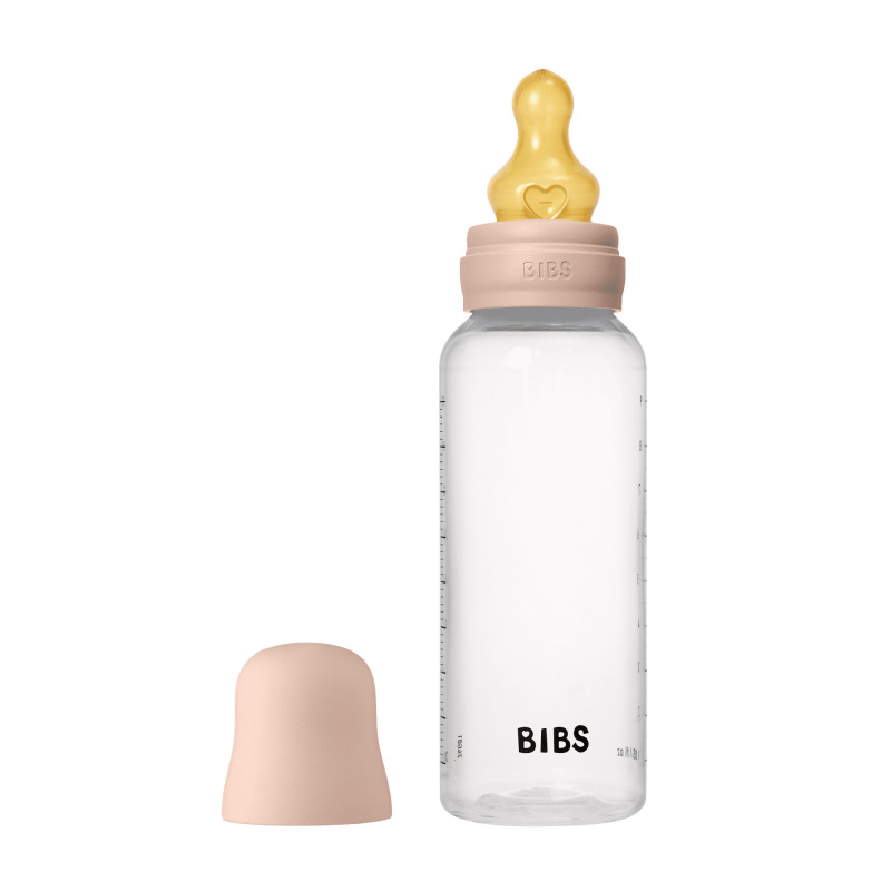 BIBS Antikoliková fľaša s kaučukovým cumlíkom 270ml, Blush