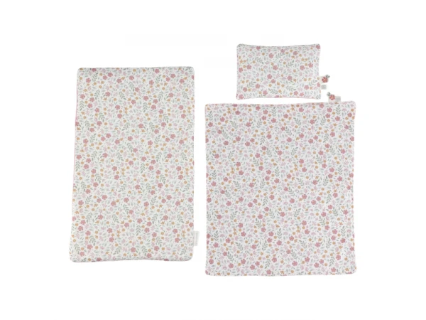 Postieľka pre bábiky drevená s perinkou Pink 10