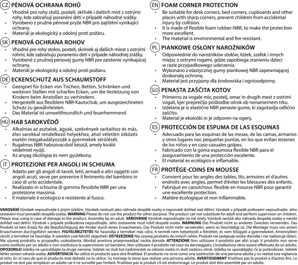 Penová ochrana rohov 4ks, off white 7