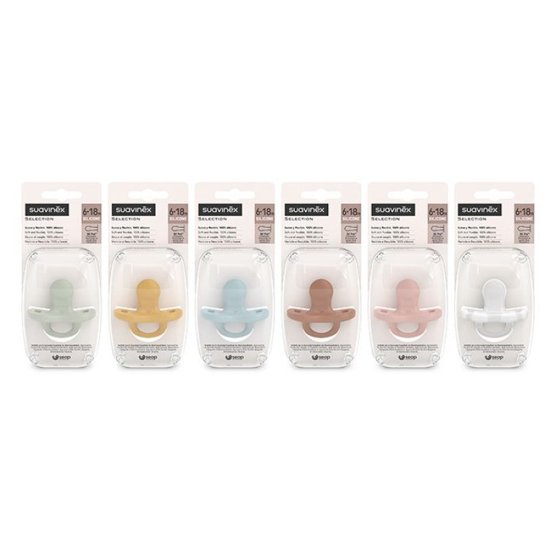 SUAVINEX | CUMLÍK fyziologický SILIKON 6-18m SX PRO - COLOUR ESSENCE 8