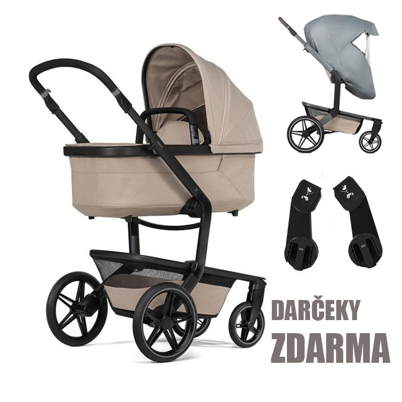 Joolz Day5 kompletný set | Mix & Match Sandy Taupe a Black Adaptéry a pláštenka ako darček