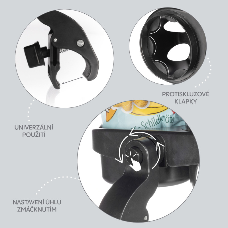Držák na svačinu na kočárek, Black 1