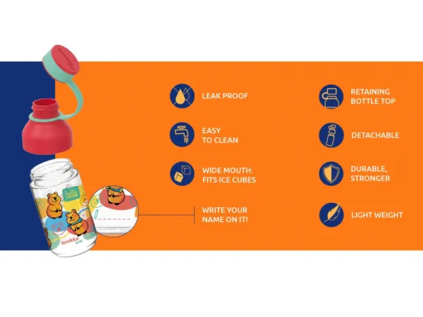 Plastová fľaša Ice Kids s pútkom Flowers 430 ml 4