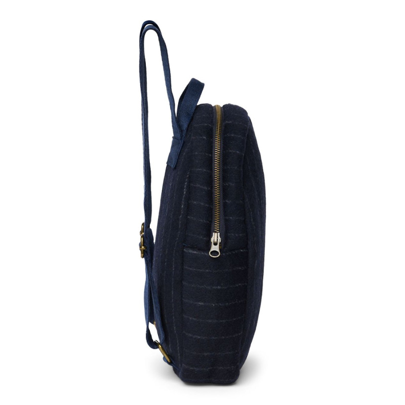STUDIO NOOS - Flannel Chalkstripe Mini BACKPACK - batôžtek | Dark Blue 2