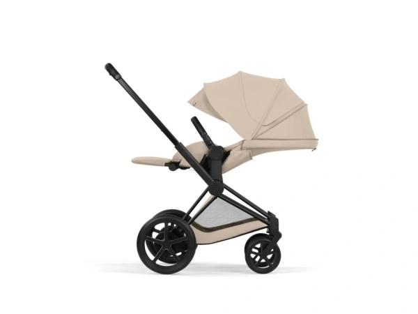 Cybex e-Priam Comfort 2026 rám Matt Black - Cozy Beige 8