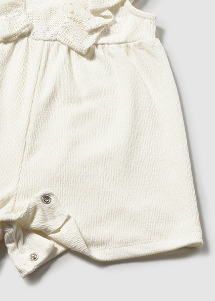 Mayoral nohavice s čipkovanými trakmi Natural 1