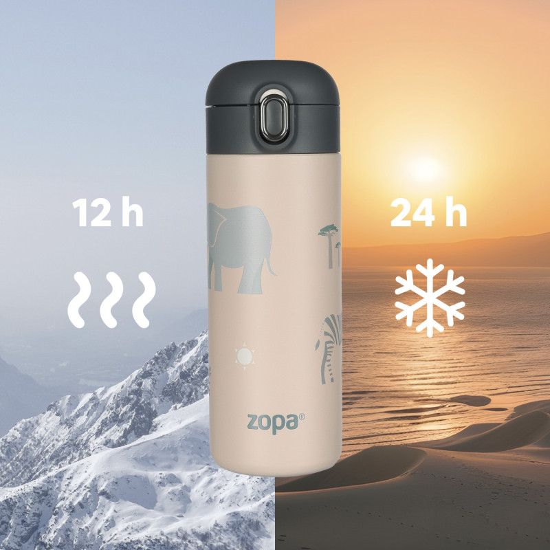 Termoska na tekutiny s brčkem 400 ml, Cookie beige 2