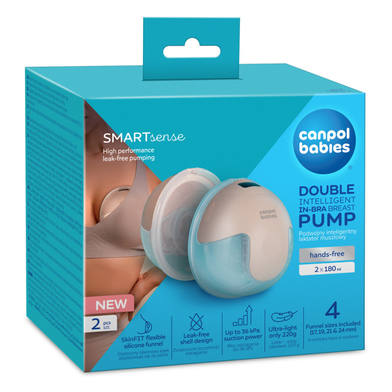 CANPOL BABIES Dvojitá elektrická odsávačka materského mlieka do podprsenky SmartSense 5