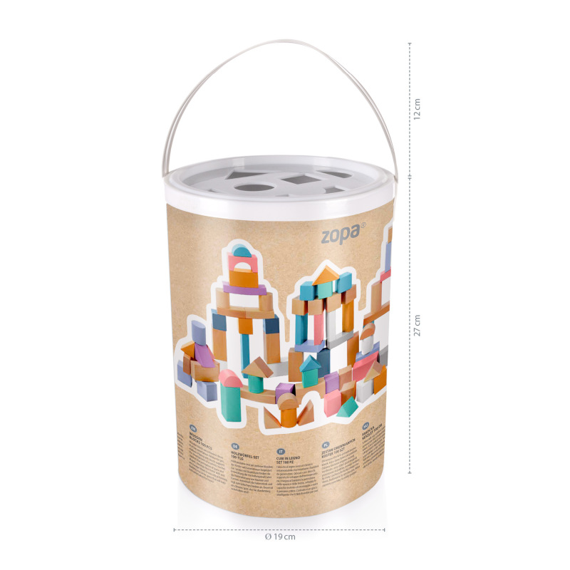 Dřevěný set kostky 100 ks 1