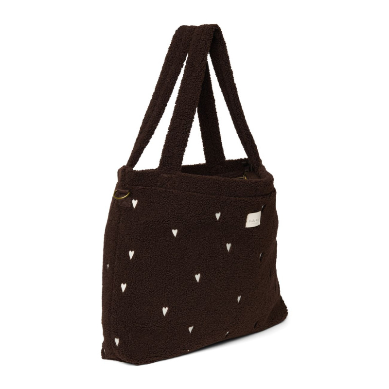 STUDIO NOOS - Teddy DIAPER BAG - prebaľovacia taška | Chocolate Hearts 1