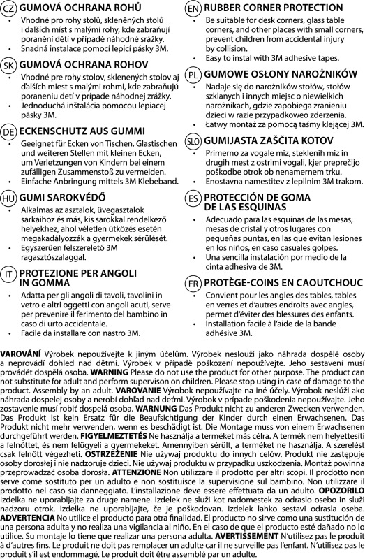 Gumová ochrana rohov 8ks, off white 6