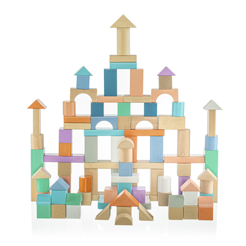 Dřevěný set kostky 100 ks 4