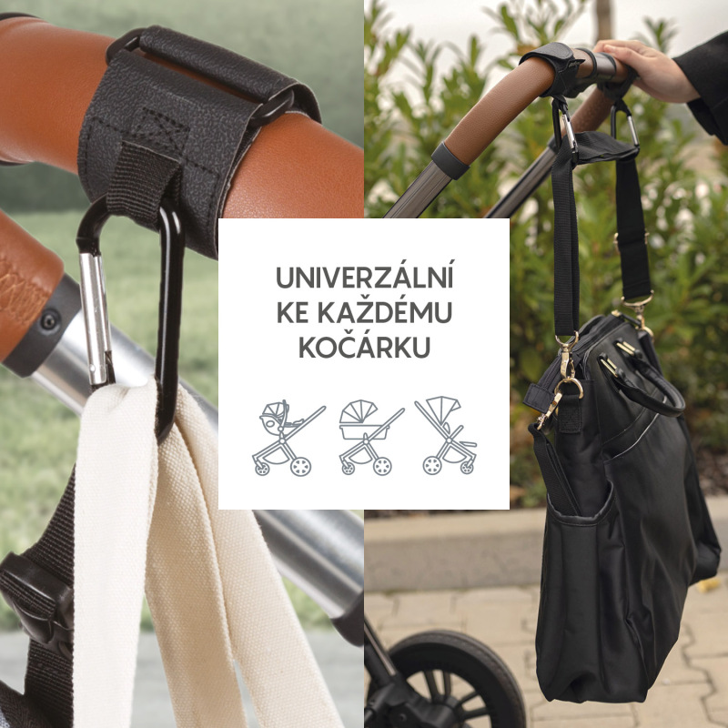 Multifunkční popruh se skobou 2 ks, Black 2