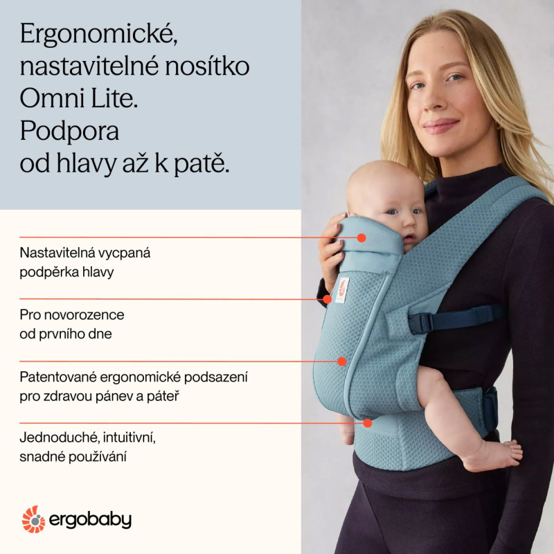ERGOBABY | Nosič OMNI LITE Mesh - Slate Blue 7