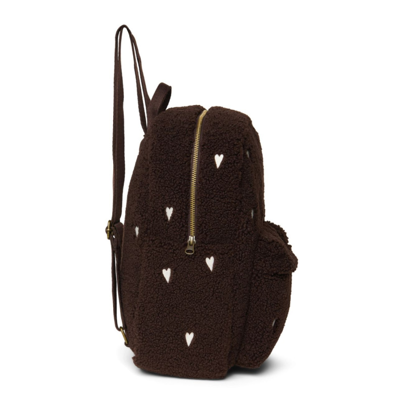STUDIO NOOS - Teddy Midi BACKPACK - batôžtek s predným vreckom | Chocolate Hearts 1