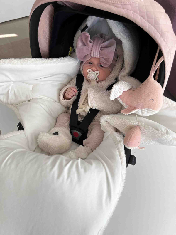 Detská čiapka / Turban s Mašľou, VELVET LILA 5