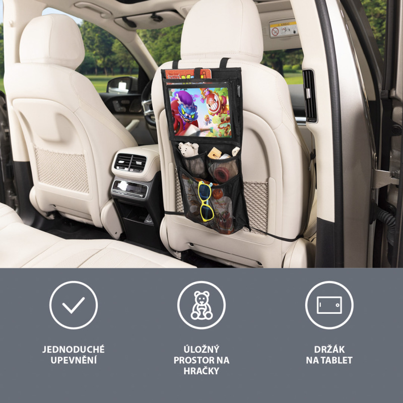 Organizér na sedadlo + vrecko na tablet a hračky 1