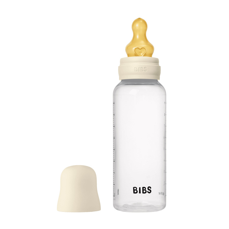 BIBS Antikoliková fľaša s kaučukovým cumlíkom 270ml, Ivory