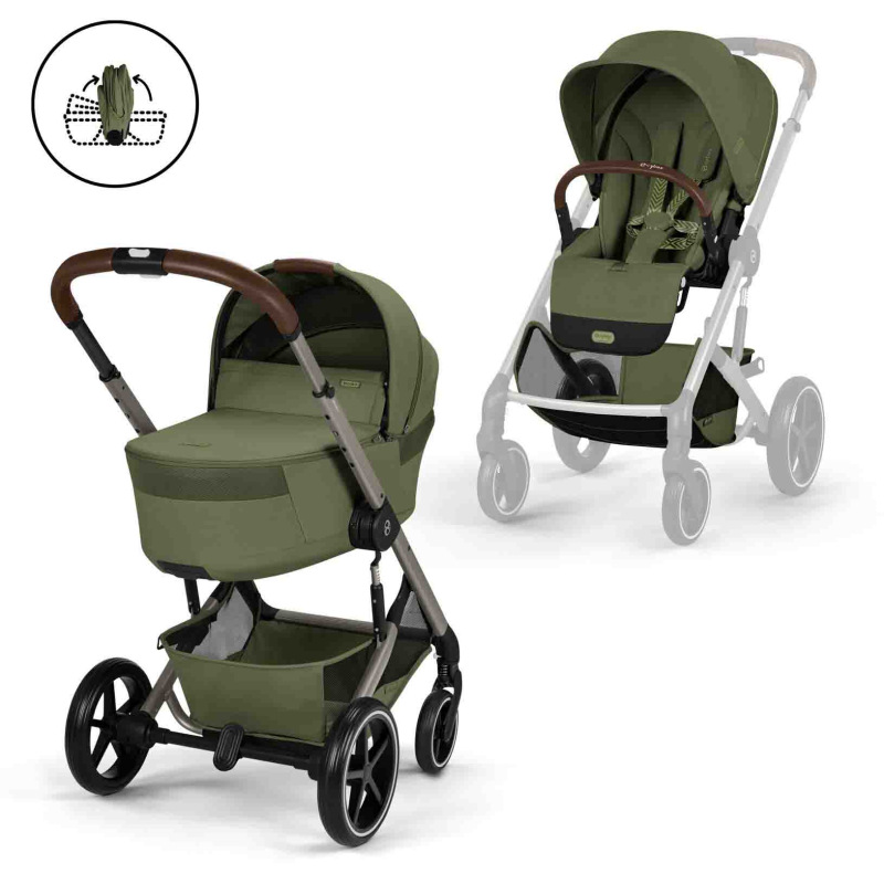 Cybex Balios S Lux 2026 s hlbokou skladacou vaničkou Moss Green
