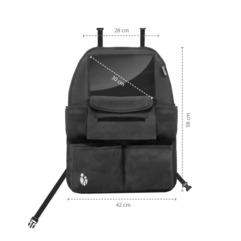 Organizér na sedadlo + vrecko na tablet a vreckovky 5