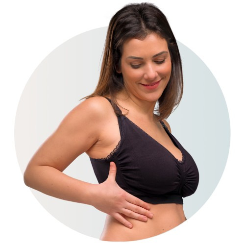 CARRIWELL Push Up materská a dojčiaca podprsenka s Carri-Gel kosticami Black