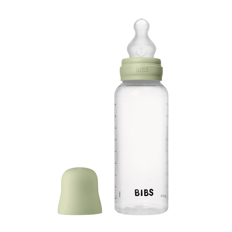 BIBS Antikoliková fľaša so silikónovým cumlíkom 270ml, Sage