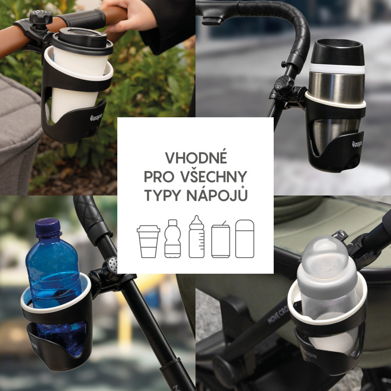 Držák na pití na kočárek - Deluxe, Black 2