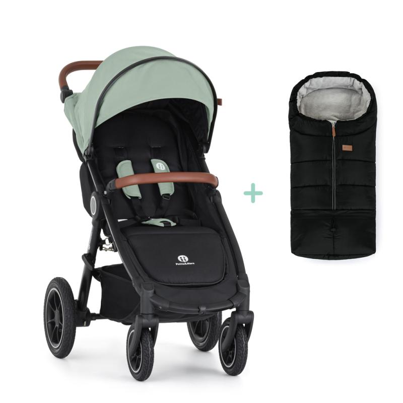 PETITE&MARS Kočík športový Street2 Air Oak Iron Green + PETITE&MARS fusak Jibot ZADARMO