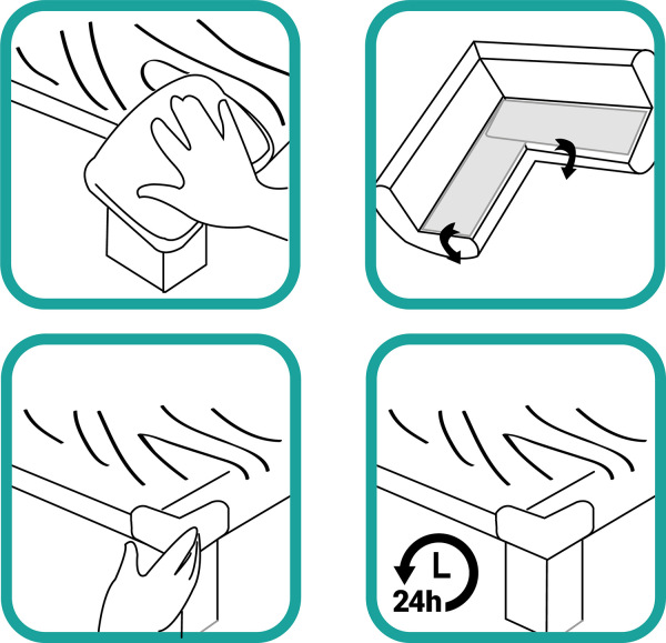 Penová ochrana rohov 4ks, off white 6