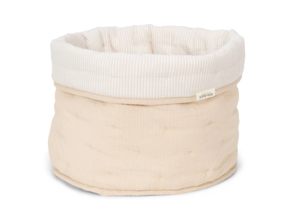 Košík textilný obojstranný veľký Pure Soft Beige Stripe 1