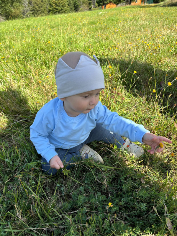 Korunková detská čelenka Bavlna - BÉŽOVA 10