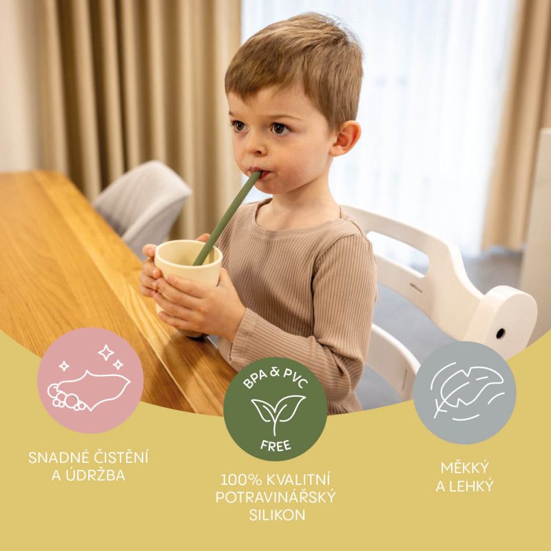 Silikonové brčko 4ks, Forest Green 1