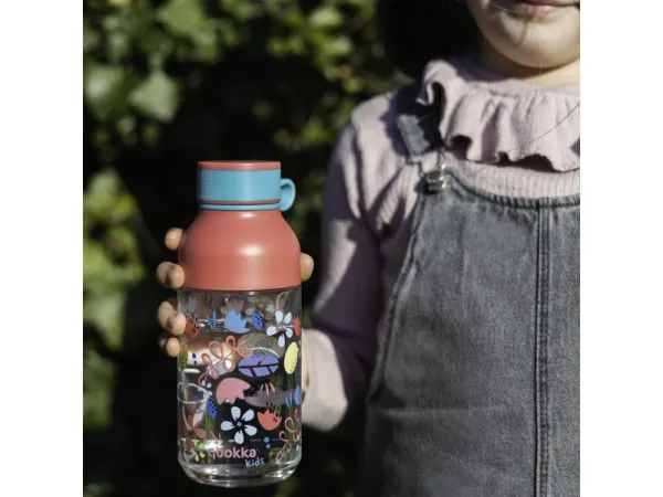 Plastová fľaša Ice Kids s pútkom Flowers 430 ml 1